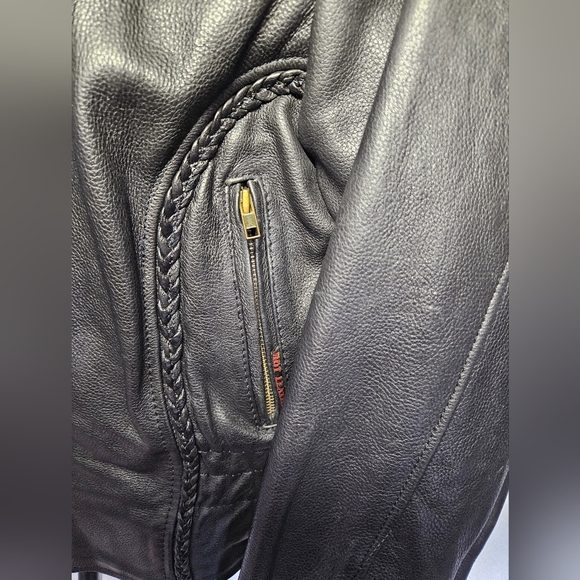 100% Leather Bomber Aviator Jacket - Picture 3 of 6